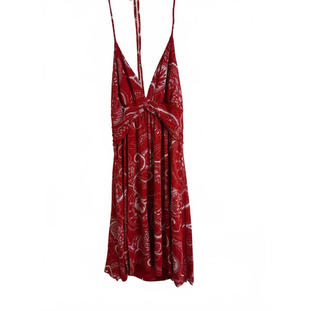 Express Red & White Halter Dress - Medium NWT